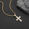 Wholesale Cubic Zircon Hip Hop Cross Pendant Necklace 24in