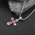 Wholesale Cubic Zircon Hip Hop Cross Pendant Necklace 24in