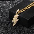 Wholesale Cubic Zirconia Lighting Pendant Hip Hop Twist Necklace,Chain 24in