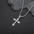 Wholesale Cubic Zircon Hip Hop Cross Pendant Necklace 24in