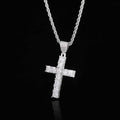 Wholesale Cubic Zircon Hip Hop Cross Pendant Necklace 24in