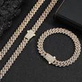 Wholesale 8mm Rhombus Cuban Link Cubic Zirconia Hip Hop Bracelet and Necklace, Chain 7in-24in