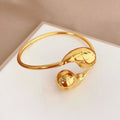 Jewelry wholesale Wholesale Adjustable 18K Gold Plated Water Drop Geometric Bangles