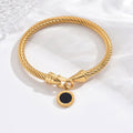 Luxury Roman Numeral Charm Twist Bangles Bracelets WAN4 Jewelry
