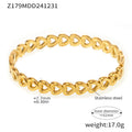 Jewelry wholesale Fashion Fine Jewelry Hollow Out Hearts Link Waterproof Buckle Bangles