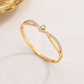 Jewelry wholesale Luxury 18k Gold Plated Stainless Steel Zircon Geometric Bangels