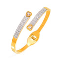 Jewelry wholesale Luxury Stainless Steel Anti Tarnish Zircon Heart Hug Open Bangles