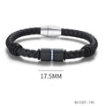 Jewelry wholesale Hot Selling Zirconia High-Polish Clasp Twisted Men's Leather Bracelet