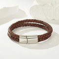 Jewelry wholesale Selected Hand-Woven Leather with Twisted Pattern Bracelet