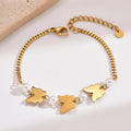 Aesthetic Stainless Steel Pearl High Polish Butterfly Bracelets WAN4 Jewelry