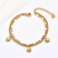 Trendy Jewelry Double Layer Ball Chain Flower Bracelets WAN4 Jewelry