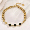 Jewelry wholesale Best Selling Black Gemstone Cuban Chain Bracelet