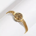 Jewelry wholesale Best Selling Round Hollowed Out Tree Pendant Fine Cuban Chain Bracelet