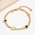 Jewelry wholesale Hot Black and White Shell Round Roman Numeral Charm Bracelet