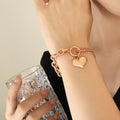 Jewelry wholesale Double Layer Cuban Chain Link Oval Chain Heart Pendant Bracelets
