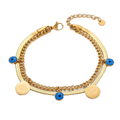 Jewelry wholesale Explosive Blue Eye Round Eye Pattern Double Layer Flat Snake Bracelet