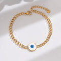 Jewelry wholesale Featured Adjustable Blue Eye Charm Oval Link Bracelet