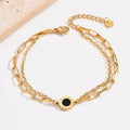 Jewelry wholesale Hot Sale Gemstone Roman Numerals Double Layer Bracelet