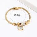 Jewelry wholesale Hot Sale Round Snake Chain Heart Zirconia Charm Bracelet
