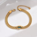 Jewelry wholesale Hot Sale Zirconia Eye Pendant Fashion Mesh Chain Bracelet