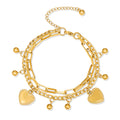 Jewelry wholesale New Heart Pendant NK Double Layers Chain Bracelet