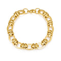 Jewelry wholesale Hot sale gold hammer high polish oval link men's bracelet