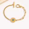 Jewelry wholesale Super Hot Oval Chain Rectangle Chain Spliced Blue Eye Bracelet