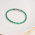 Jewelry wholesale Classic Geometric Rectangular Color Block Zirconia Bracelet for Women
