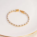 Jewelry wholesale Classic Geometric Rectangular Color Block Zirconia Bracelet for Women