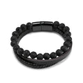 Jewelry wholesale Classic Men's Fine Tiger Eye Beaded Leather Chain Bracelet