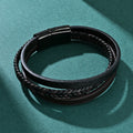 Jewelry wholesale Classic Men's Fine Tiger Eye Beaded Leather Chain Bracelet
