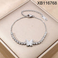 Hypoallergenic Geometric Butterfly Zircon Bracelet WAN4 Jewelry