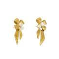 Bow 18K Gold Plated with Pearl Inlaid Fashion Vintage Jewelry Stainless Steel Hoop for Women's Party and Wedding Stud Earrings WAN4 Jewelry