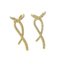 Jewelry wholesale Wholesale Bow-Shaped Tassel Line Inlaid Zircon Stud Earrings