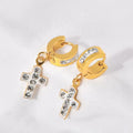 Jewelry wholesale Wholesale Same Style Stainless Steel Inlaid Zircon Earrings