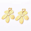 Jewelry wholesale Wholesale Stainless Steel Asymmetrical Leaf Pendant Earrings