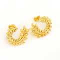 Jewelry wholesale Wholesale Stainless Steel Plant Leaf Modeling Hoop Stud Earrings