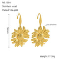 Bohemian Vintage Design 18K Gold Plated Stainless Steel Sunflower Flower Ladies Pendant Jewelry Parties Gift Pendant Earrings WAN4 Jewelry
