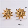 Jewelry wholesale Wholesale Flower Engrave Earrings Stainless Steel Vintage Earrings