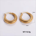 Ready To Ship Trendy Fashion Stainless Steel Engrave Pattern 18K Gold Plated Earrings Fine Jewelry For Girl WAN4 Jewelry