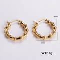 Ready To Ship Trendy Fashion Stainless Steel Engrave Pattern 18K Gold Plated Earrings Fine Jewelry For Girl WAN4 Jewelry