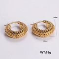 Ready To Ship Trendy Fashion Stainless Steel Engrave Pattern 18K Gold Plated Earrings Fine Jewelry For Girl WAN4 Jewelry