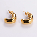 Ready To Ship Trendy Fashion Stainless Steel Engrave Pattern 18K Gold Plated Earrings Fine Jewelry For Girl WAN4 Jewelry