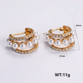Jewelry wholesale Wholesale Elegant Geometric Pearl Studs Earring Charm Earrings