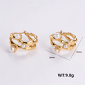 Jewelry wholesale Hot Sale Promotion Irregular Shape Zircon Pearl Earrings