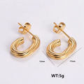 Jewelry wholesale Wholesale Polish Anti Allergy Geometric Stainless Steel Twisted Earrings