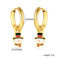 Jewelry wholesale Wholesale Cute Christmas Jewelry Santa Claus Snowman Hoop Earrings