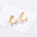 Jewelry wholesale Wholesale Geometric Type Inlaid White Pearl Women's Earrings