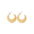 Jewelry wholesale Wholesale Stainless steel hollow semicircle C-shaped Earrings