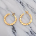 Jewelry wholesale Wholesale Stainless steel hollow semicircle C-shaped earrings